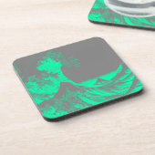 The Great Wave Seafoam Green & Grey Getränkeuntersetzer (Linke Seite)