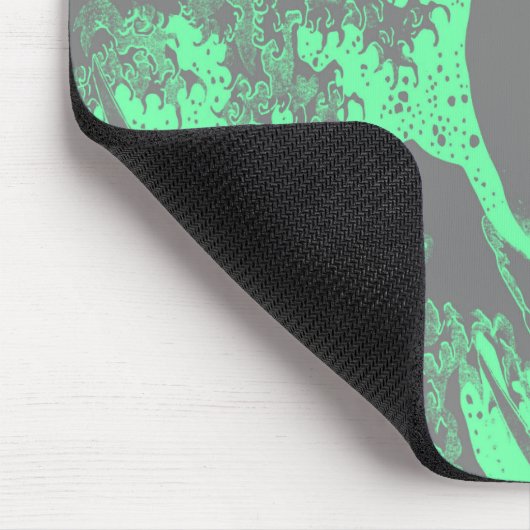 The Great Wave Seafoam Green & Grey Mousepad (Ecke)