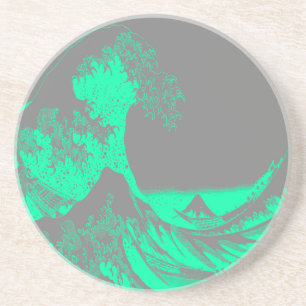 The Great Wave Seafoam Green & Grey Untersetzer