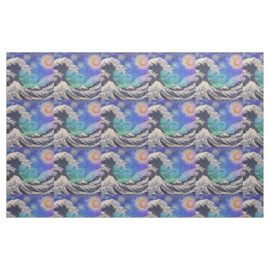 The Great Wave Starry Night Stoff (Fat Quarter (45,7 x 55,9 cm))