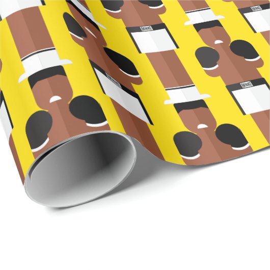 The Greatest Boxing Legend Pattern Wrapping Paper Geschenkpapier (Rolleneckpunkt)