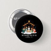 The Greatest For All Christmas Nativity Jesus Chri Button (Vorne & Hinten)