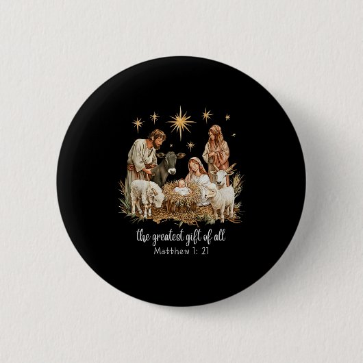 The Greatest For All Christmas Nativity Jesus Chri Button (Vorderseite)