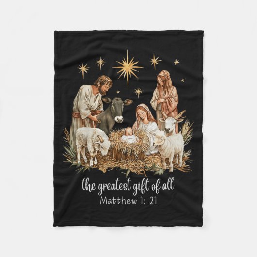 The Greatest For All Christmas Nativity Jesus Chri Fleecedecke (Vorderseite)