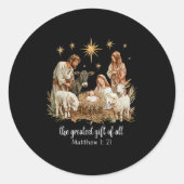The Greatest For All Christmas Nativity Jesus Chri Runder Aufkleber (Vorderseite)