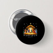 The Greatest Gift For All Christmas Nativity Jesus Button (Vorne & Hinten)