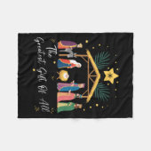 The Greatest Gift For All Christmas Nativity Jesus Fleecedecke (Vorderseite (Horizontal))