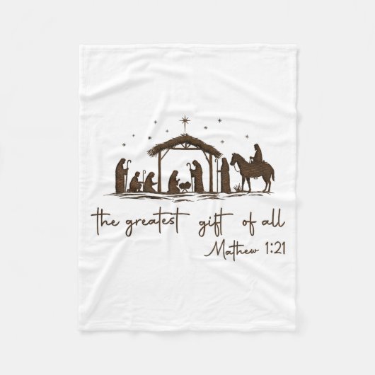 The Greatest Gift For All Christmas Nativity Jesus Fleecedecke (Vorderseite)