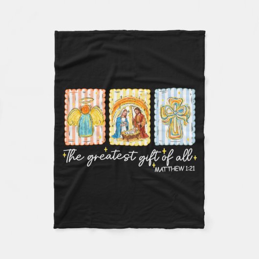 The Greatest Gift For All Christmas Nativity Jesus Fleecedecke (Vorderseite)