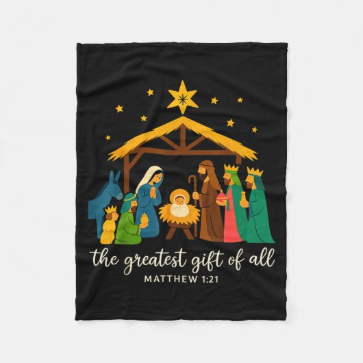 The Greatest Gift For All Christmas Nativity Jesus Fleecedecke (Vorderseite)