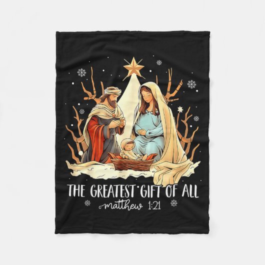 The Greatest Gift For All Christmas Nativity Jesus Fleecedecke (Vorderseite)