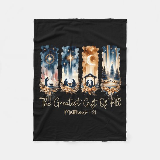 The Greatest Gift For All Christmas Nativity Jesus Fleecedecke (Vorderseite)