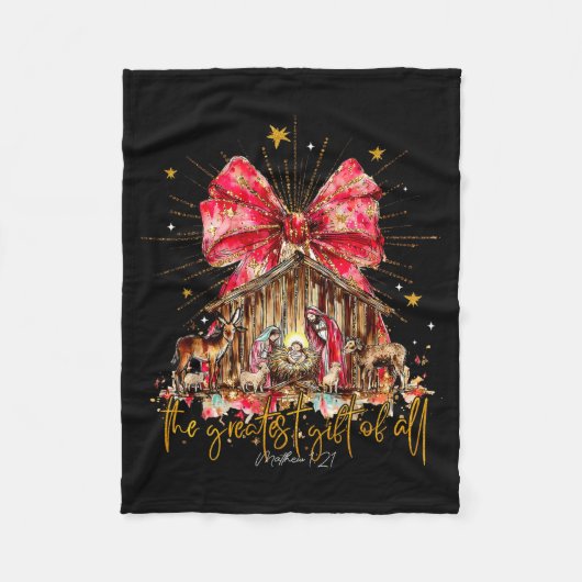 The Greatest Gift For All Christmas Nativity Jesus Fleecedecke (Vorderseite)
