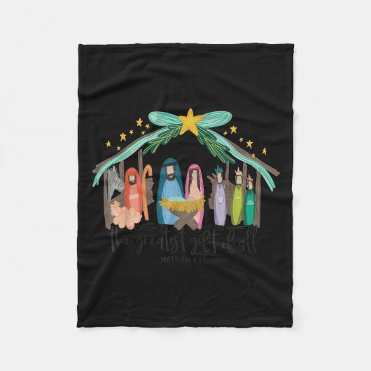 The Greatest Gift For All Christmas Nativity Jesus Fleecedecke (Vorderseite)