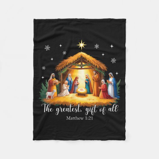 The Greatest Gift For All Christmas Nativity Jesus Fleecedecke (Vorderseite)