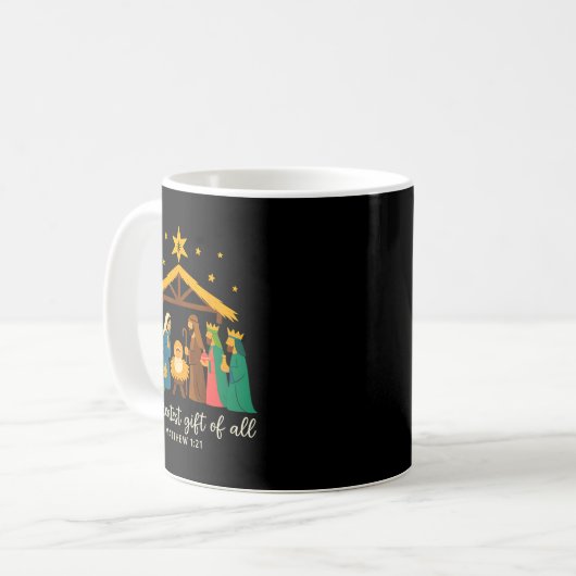 The Greatest Gift For All Christmas Nativity Jesus Kaffeetasse (Vorderseite Links)