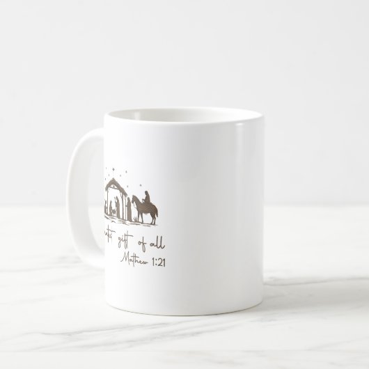 The Greatest Gift For All Christmas Nativity Jesus Kaffeetasse (Vorderseite Links)
