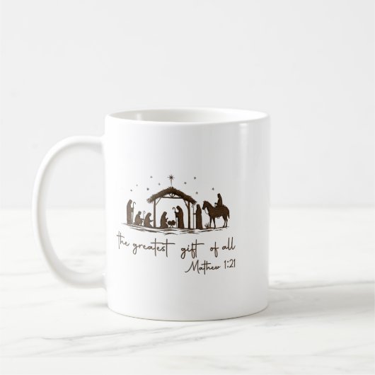 The Greatest Gift For All Christmas Nativity Jesus Kaffeetasse (Links)