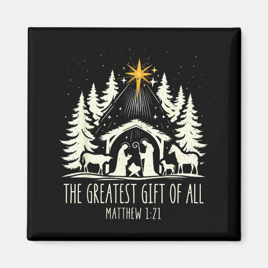 The Greatest Gift For All Christmas Nativity Jesus Magnet (Vorne)