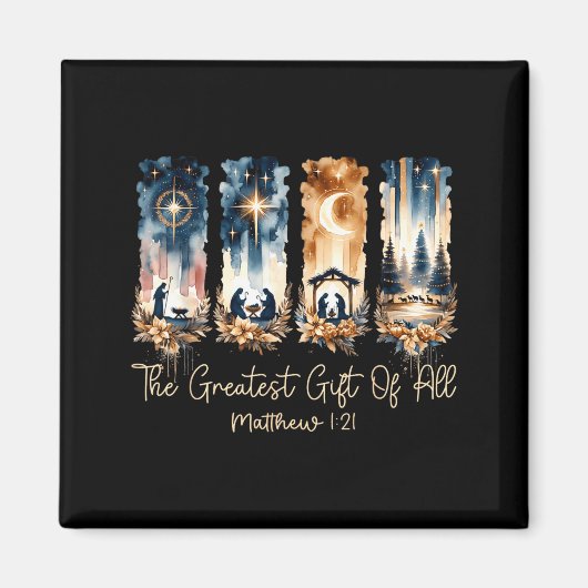 The Greatest Gift For All Christmas Nativity Jesus Magnet (Vorne)