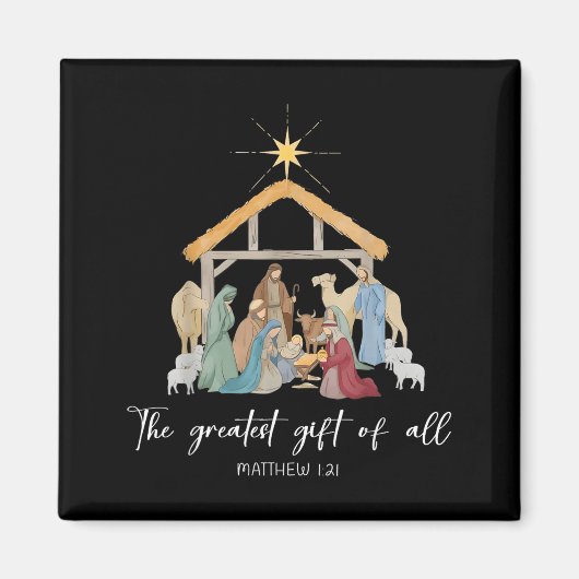 The Greatest Gift For All Christmas Nativity Jesus Magnet (Vorne)