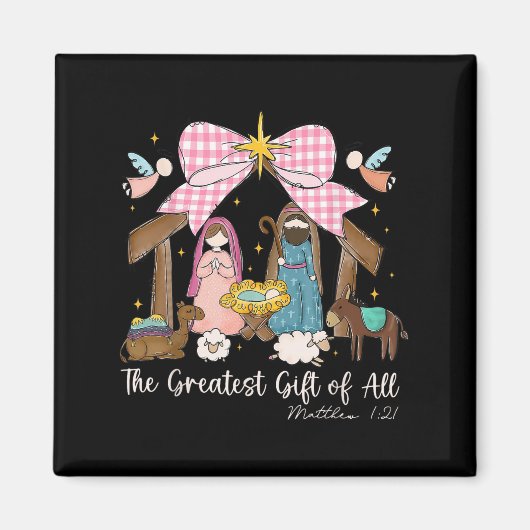 The Greatest Gift For All Christmas Nativity Jesus Magnet (Vorne)