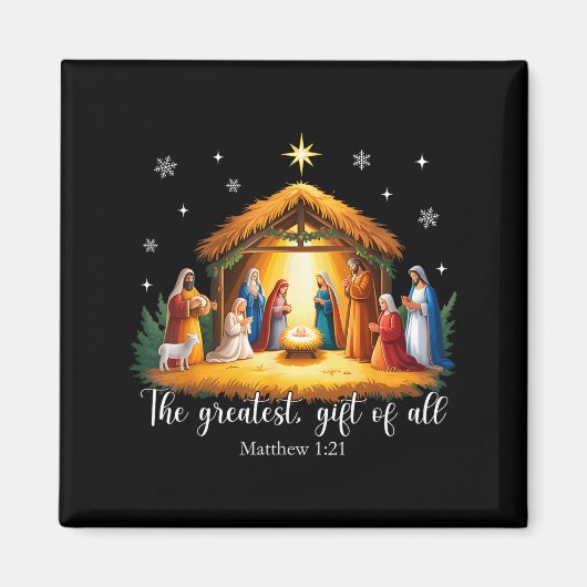 The Greatest Gift For All Christmas Nativity Jesus Magnet (Vorne)