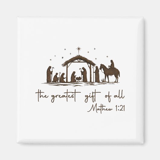 The Greatest Gift For All Christmas Nativity Jesus Magnet (Vorne)