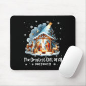 The Greatest Gift For All Christmas Nativity Jesus Mousepad (Mit Mouse)