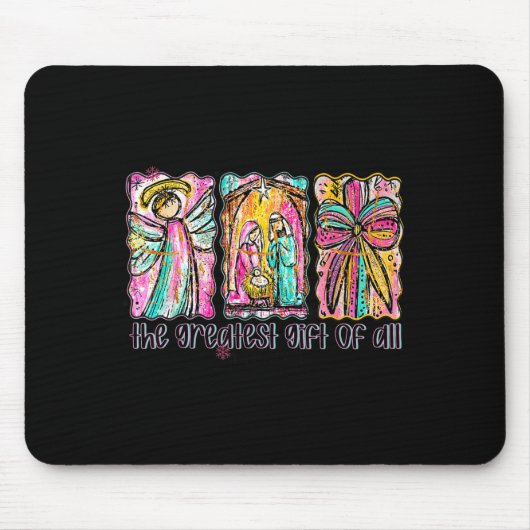 The Greatest Gift For All Christmas Nativity Jesus Mousepad (Vorne)