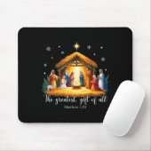 The Greatest Gift For All Christmas Nativity Jesus Mousepad (Mit Mouse)