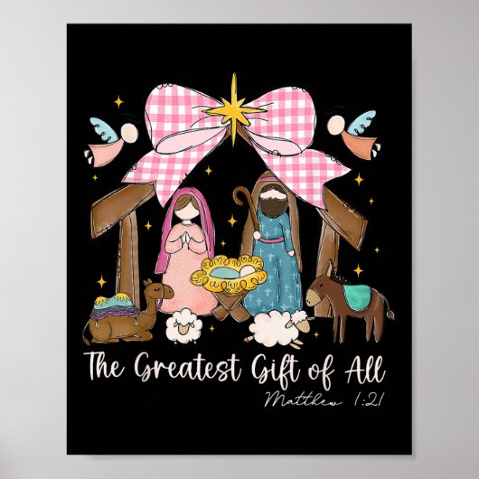The Greatest Gift For All Christmas Nativity Jesus Poster (Vorne)