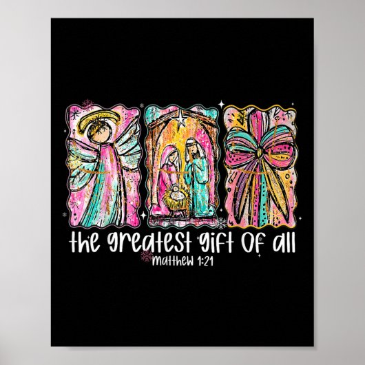 The Greatest Gift For All Christmas Nativity Jesus Poster (Vorne)