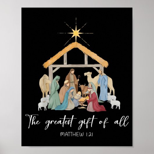 The Greatest Gift For All Christmas Nativity Jesus Poster (Vorne)