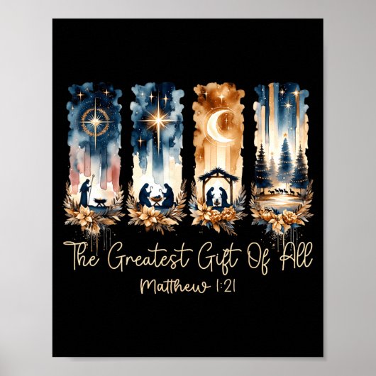 The Greatest Gift For All Christmas Nativity Jesus Poster (Vorne)