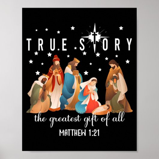 The Greatest Gift For All Christmas Nativity Jesus Poster (Vorne)