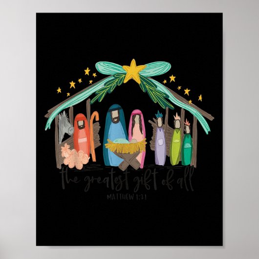 The Greatest Gift For All Christmas Nativity Jesus Poster (Vorne)