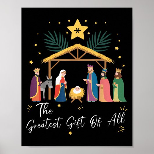 The Greatest Gift For All Christmas Nativity Jesus Poster (Vorne)