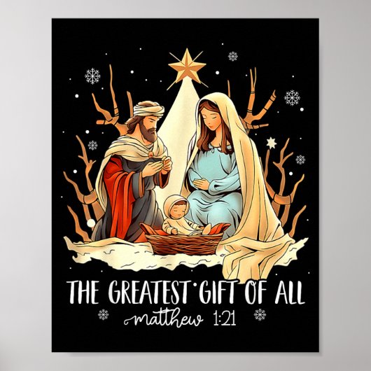 The Greatest Gift For All Christmas Nativity Jesus Poster (Vorne)