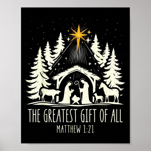 The Greatest Gift For All Christmas Nativity Jesus Poster (Vorne)