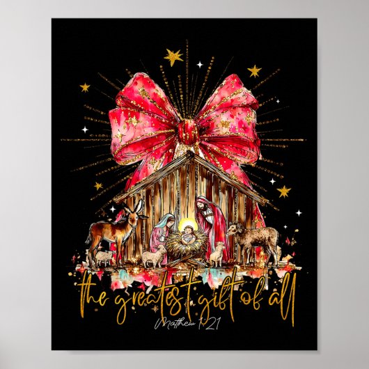 The Greatest Gift For All Christmas Nativity Jesus Poster (Vorne)