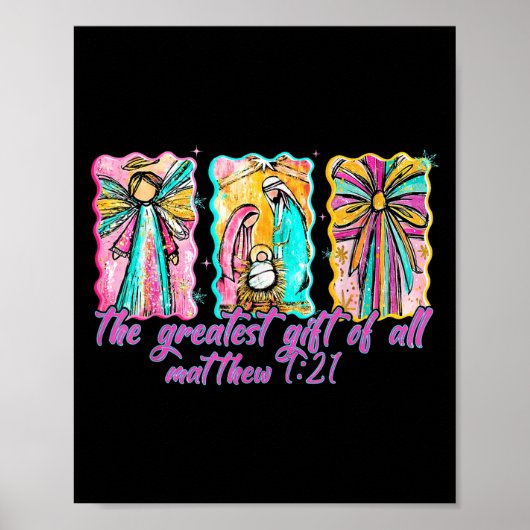 The Greatest Gift For All Christmas Nativity Jesus Poster (Vorne)