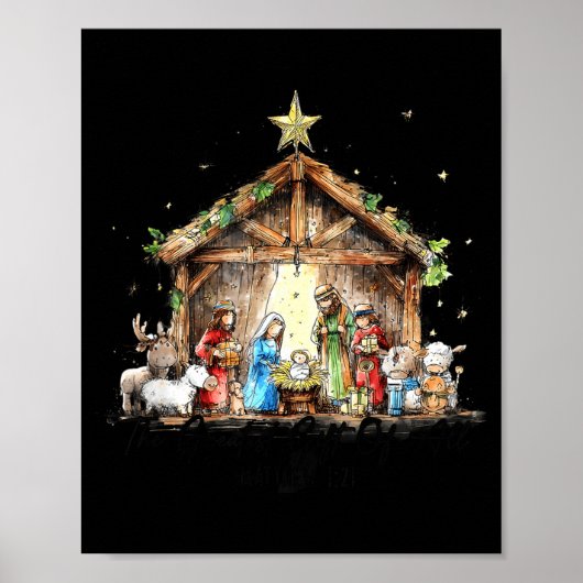 The Greatest Gift For All Christmas Nativity Jesus Poster (Vorne)
