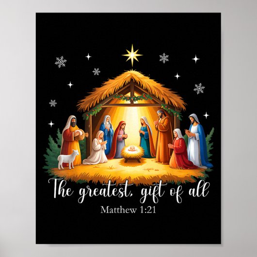 The Greatest Gift For All Christmas Nativity Jesus Poster (Vorne)