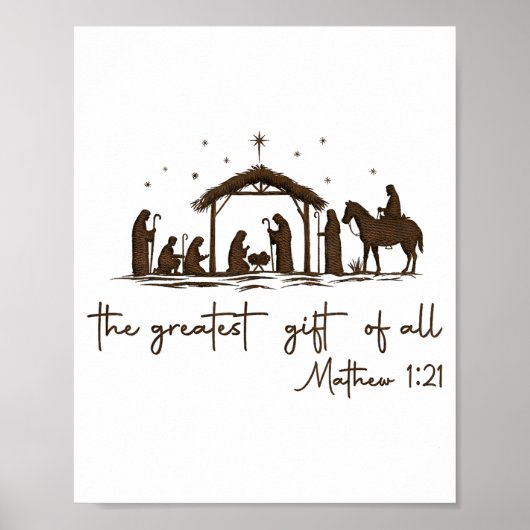 The Greatest Gift For All Christmas Nativity Jesus Poster (Vorne)