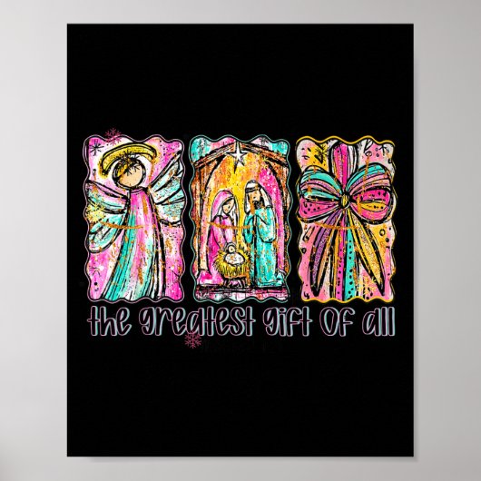 The Greatest Gift For All Christmas Nativity Jesus Poster (Vorne)