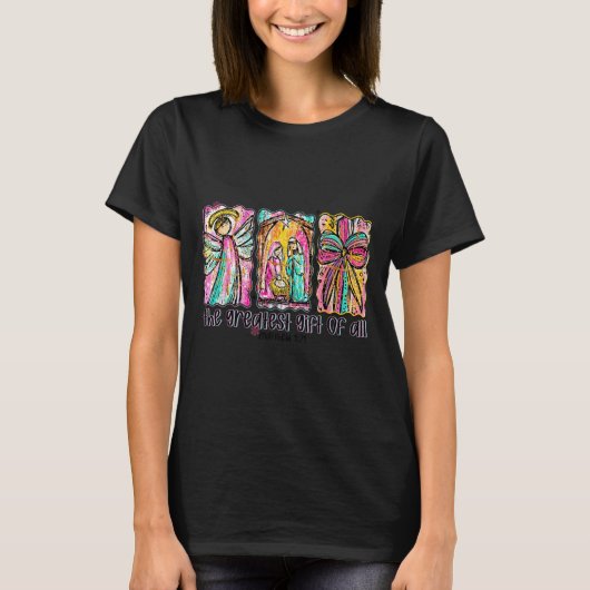 The Greatest Gift For All Christmas Nativity Jesus T-Shirt (Vorderseite)
