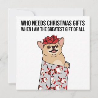 "The Greatest Gift" – Funny Dog Christmas Card Feiertagskarte
