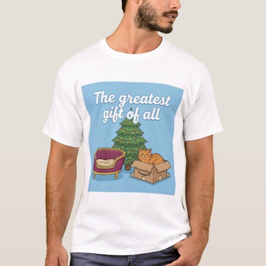 The Greatest Gift of All – Christmas Cat Tee (Vorderseite)