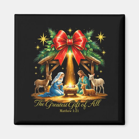 The Greatest Gift Of All Nativity Christian Christ Magnet (Vorne)